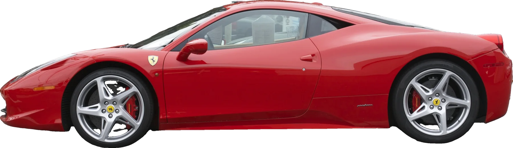Rosso Corsa Ferrari 458 Italia, side profile